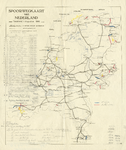 832332 Kaart van het spoorwegnet van Nederland volgens de toestand van 1 augustus 1942, met daarop aangemerkt welke ...
